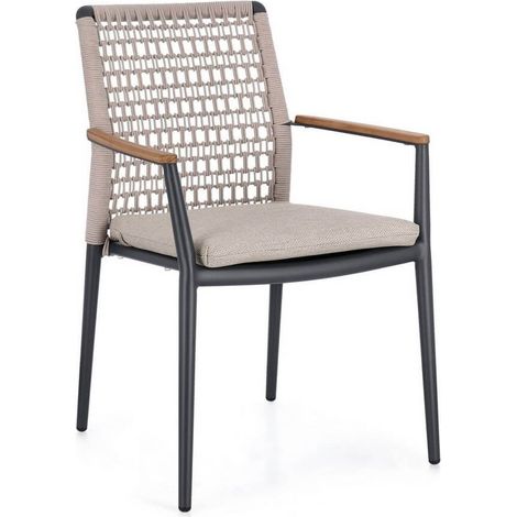 Sedia da giardino Bolzano Martaio 56x60 in alluminio beige (1/5)
