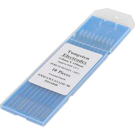 10 Électrodes en tungstène pur WP pointe verte pour soudure TIG AC 1,6 mm x 150 mm (1/5)