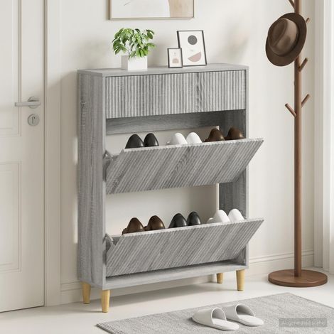 vidaXL Shoe Cabinet ARNHEM 78 x 24 x 103 cm Engineered Wood (1/5)