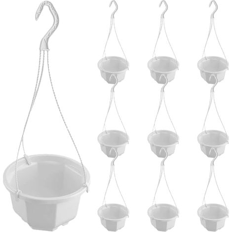 Lot de 10 Pots De Fleurs Suspendus – Paniers Suspendus Artificiels pour Plantes Dintérieur Pots en Plastique Jardinières Suspendues pour Balcon (1/5)
