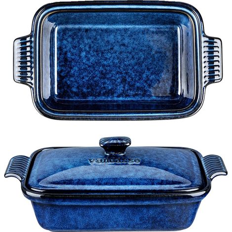 Plat à Casserole Bleu, Design Cuit au Four (1/2)