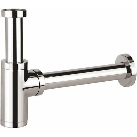 Umnuou – 1 1/4 Zoll Messing-Waschbecken-Siphon – Verstellbar, geruchsdicht – 120 mm Verlängerungsrohr – Verchromt und korrosionsbeständig (1/5)