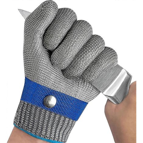 Gants de cuisine anti-coupures, niveau de protection 5, gants de boucher à chaînes, gants à huîtres pour la découpe à la mandoline et la découpe de viande (1/4)