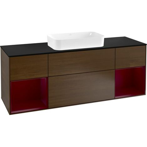 V&B Waschtischunterschrank Abdeckplatte bla m Finion 160x60cm, Reg Peo m Lac, Walnut veneer (1/2)