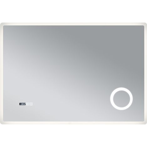 Miroir décoration moderne design LED pour salle de bain 70 x 100 cm blanc (1/3)