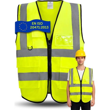 Gilet Jaune, Gilet Jaune Adulte et Enfant, Gilet Fluorescent de Sécurité pour Running Vélo Voiture, Gilet Fluorescent De Sécurité Unisexe, Gilet Fluo pour la Course à Pied le Vélo Moto Travail (1/5)