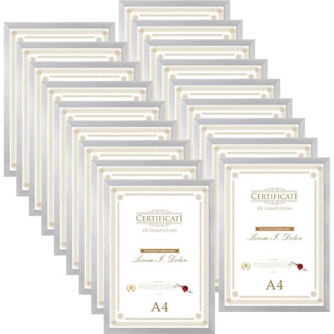 18er Set Bilderrahmen A4 Silber für 21x29,7 cm Fotos und Urkunden (1/5)