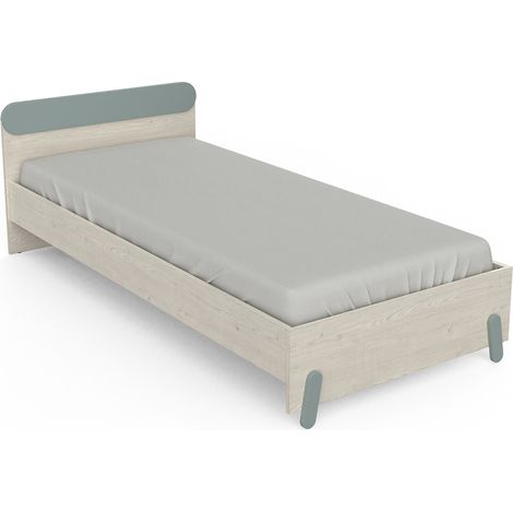 Lit enfant style scandinave chêne clair/vert Venezia (1/5)