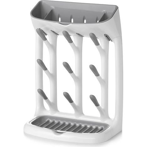 Escurridor de botellas, estante de almacenamiento de encimera para botellas, blanco (1/5)