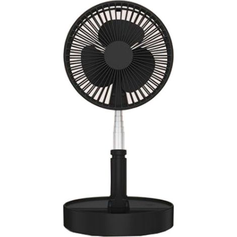Ventilateur de bureau, ventilateur sur pied, hauteur réglable, pliable, 4 modes, rotation à 180°, pour la maison, le bureau, l'extérieur et un usage quotidien, noir. (1/5)