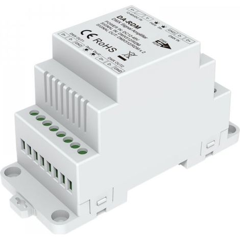 Amplificatore Segnale DMX512 & RDM DA-RDM, Splitter 1 Ingresso 2 Uscite, 12-48V