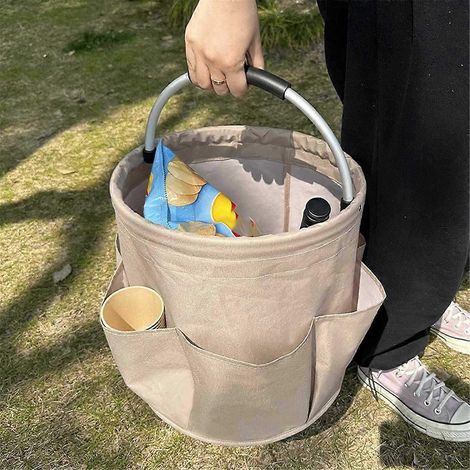 Panier de rangement de camping extérieur, panier de pique-nique portable avec poignée, E (1/5)