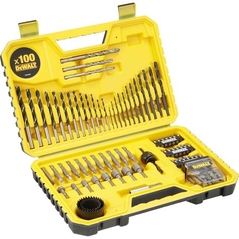 Set di foratura e avvitatura ad alte prestazioni da 100 pezzi - assortimento versatile per trapani e cacciaviti - valigetta con contenitore - DT71563-QZ