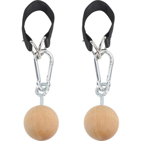 Ensemble de Balles de Traction en Bois pour la Force des Bras, pour L'entraînement à Domicile, Balles D'entraînement Durables pour un Usage Familial (1/5)