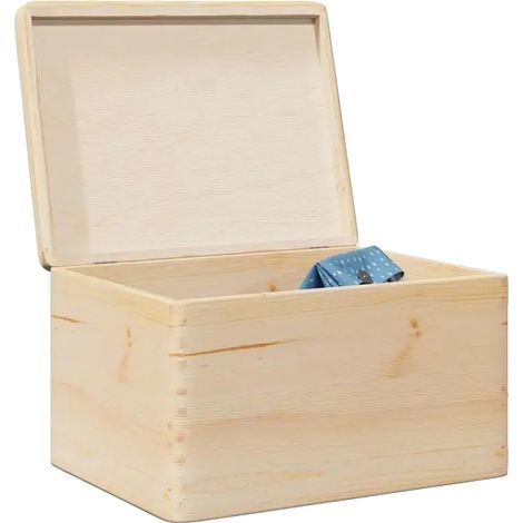 Scatola portaoggetti in legno, legno massello di pino, soluzione versatile per l'organizzazione, marrone (1/2)