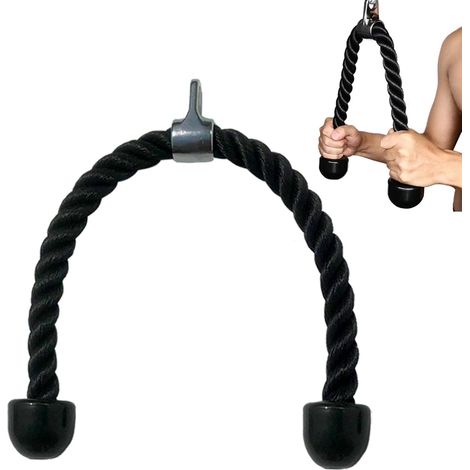 Nylon Antidérapant Corde à Triceps, Musculation Câble Traction Rope Gym Aptitude, Raffermir Corde Abaisser Attachement avec Poignée Antidérapante pour la Maison ou la Salle (1/5)