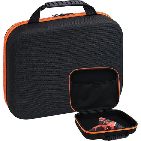 Oxford Cloth Tool Container Bag, Shockproof Tool Box, Electrician Storage Case for Electric Drill, Drill Pliers Wrench Container Bag for Electric Scissors Cutting Tools Storage Organizer (L) (1/5)