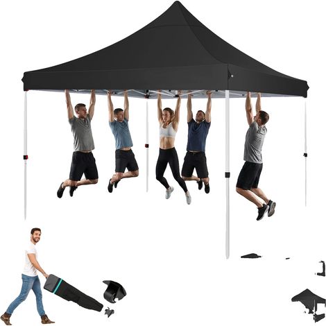 Abri de jardin, Imperméable, Hauteur réglable, Noir (1/2)