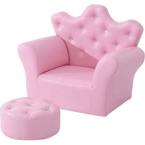 Canapé Enfant avec Ottomane Canapé de Jeu Princesse Mini Canapé Coin Câlin Doudou Rose pour Chambre dEnfant Salle de Jeux (1/5)