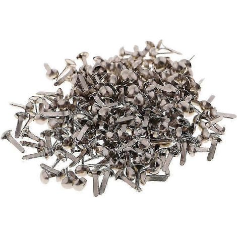 100 mini rivets décoratifs en métal, compatibles avec la création de cartes et le scrapbooking (4,5 mm, 5,5 mm, 6 mm), 5,5 x 11 mm, argentés (1/5)