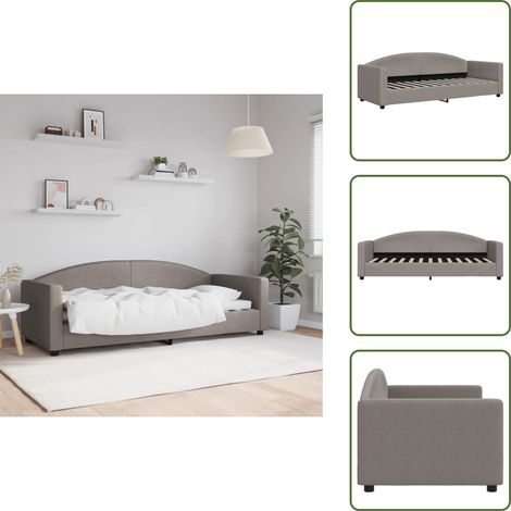 Letto da giorno 2 in 1 - vidaXL Letto da Giorno Tortora 80x200 cm in Tessuto - Letto da giorno moderno