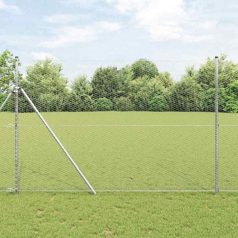 Zaunpfosten Silber 100 x 1,5 m (25 mm Maschenweite) Stahl