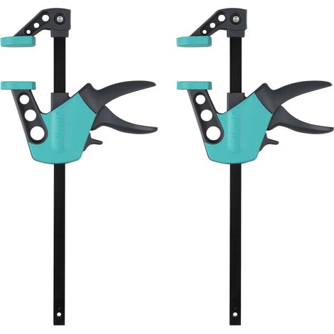 Lot de 2 Serre-joint à une main EASY - Les serre-joints compactes pour les travaux délicats - Saillie 75 mm - Force de serrage 90 kg - Ouverture 300 mm - Fabriqué en Europe - 8681060 (1/5)