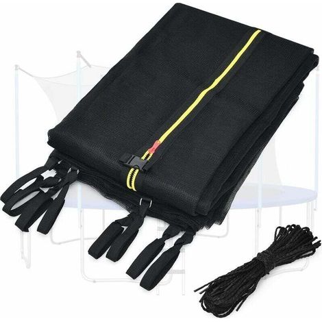 Filet de Securite pour Trampoline 244 CM, Filet de Trampoline 6 Poteaux, Resistant aux UV, Double Fermeture Eclair, Modele Bord Interieur, Noir,de DEBUNS (1/5)