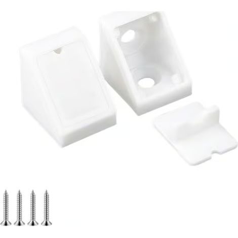 20 équerres de fixation d'étagère en plastique, connecteurs pour meubles, avec vis, supports d'étagère, connecteur d'angle (1/5)