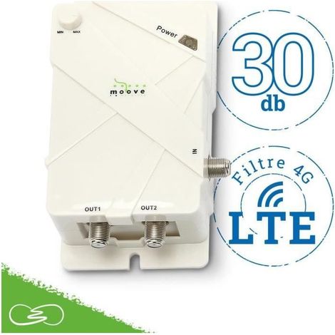Moscatelli Antenne Omnidirectionnelle Terrestre TNT HD - DVB-T/T2 Dab 12/24/220 V Kit Complet avec Câbles et Puissant Amplificate