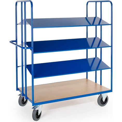 Rollcart Kommissionierwagen mit 4 doppelseitigen Blechladeflächen 2x1350x400mm