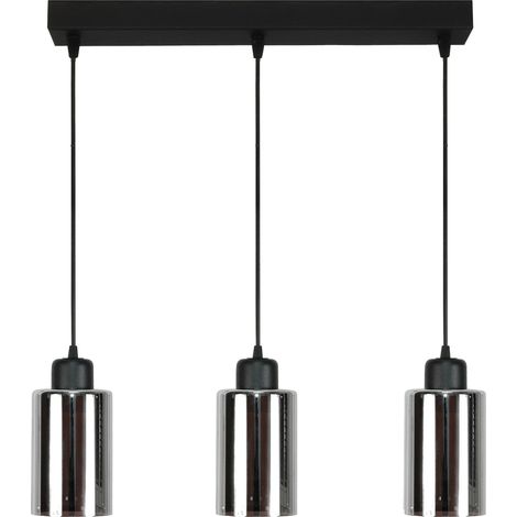 Lámpara de techo colgante negra con pantalla de cristal grafito Loyd SV 15-572