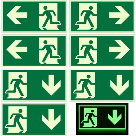 7 Pièces Blocs de Secours avec Film Réfléchissant en Polyéthylène, Panneaux de Sécurité, Issue de Secours, Et Est Conçu avec Une Surface Auto-Adhésive (1/5)