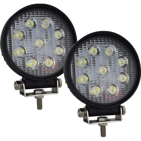 Lot de 2 pièces : Phares LED ronds de 4 pouces — Projecteurs de travail à faisceau large, adaptés aux camions, véhicules tout-terrain, SUV, 4x4 et utilisables comme feux antibrouillard. (1/5)