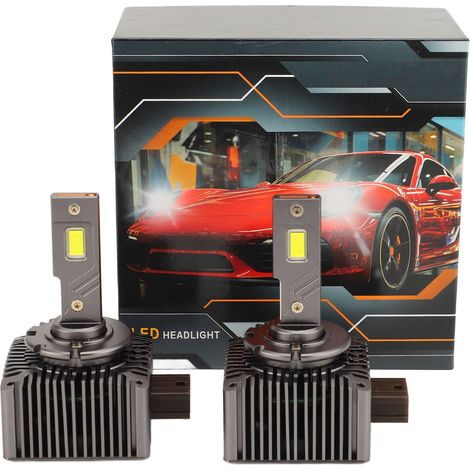 Ampoules de phares Led 6000K, Tube en cuivre, Dissipation thermique, haute luminosité, phare de voiture DC10-32V D1S, paquet de 2 (1/5)