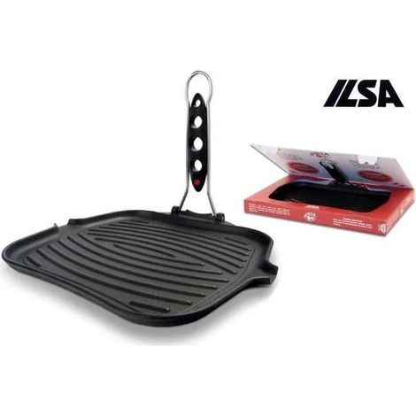 Ilsa Sartén moderna de hierro fundido negro 25x25 cm