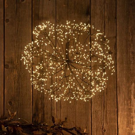 Sfera tonda Luminosa "Riccio" Marrone con Led luce calda decorazione natalizia per interno ed esterno -Ø 60 cm (1/5)