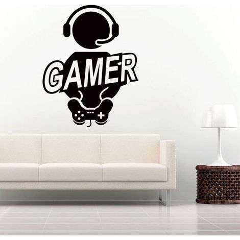 Autocollant mural sculpté respectueux de l'environnement, jeu de Gamer, décoration de salon et de chambre à coucher (1/5)