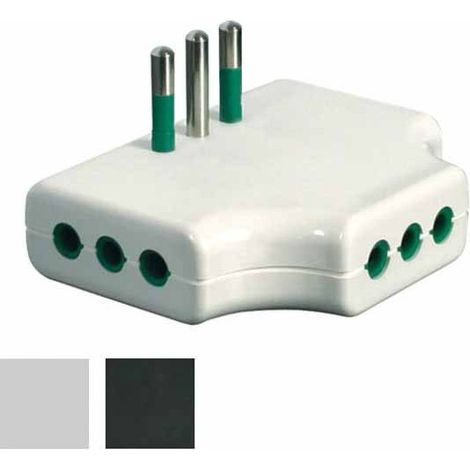 Adaptador triple plano 10A+T Negro 82251 Fme