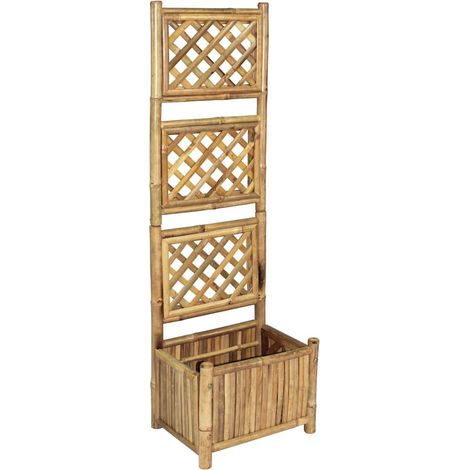 Lit surélevé de jardin avec treillis Bambou 40 cm (1/5)