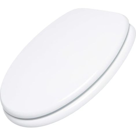 Schläfer 4638101  Copriwater Universale "Weser", Tavoletta Wc in Legno Laccato Bianco, con Cerniere Regolabili, Forma Ovale, Seduta Comoda