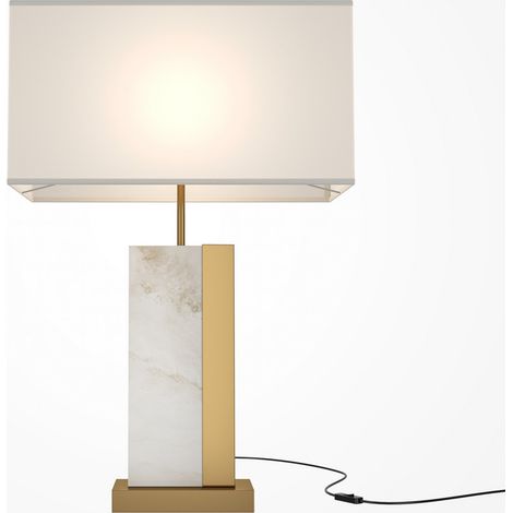 Maytoni Bianco Lampe de table moderne avec abat-jour laiton E27