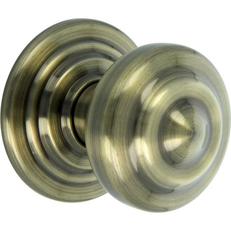 Poignée de porte en laiton Base en acier Diamètre de la poignée 70 mm Comprend vis et écrou de fixation Idéal pour les portes d'entrée Finition: Cuir (1/5)