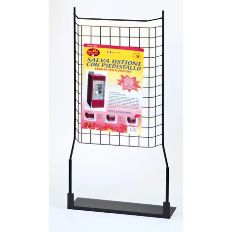 Pare-feu cheminée avec pied 37x18x83 cm – Pour stoves à bois et pellets – Distance sécurisée du verre – Élément supérieur pour vêtements