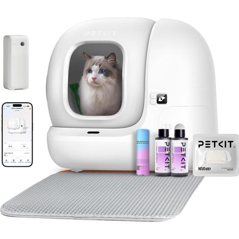 Pura Max 2 Litiere Chat Autonettoyante, Bac à Litter Automatic Amélioré, Anti-fuites/Pincement/Odeur, xSecure, Contrôle APP, Capacité 76L pour Plusieurs Chats (1/5)