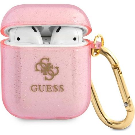 Funda Guess GUA2UCG4GP para AirPods 1/2, color rosa/rosa, colección Glitter. (1/4)