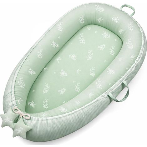 Susurration Cocoon Newborn Baby 50 x 90 cm Reducer Baby Cocoon and Birth Moses Basket Swaddle Waffle Soft Nest Soft and Breathable for Baby Cot (Grün) (1/5)