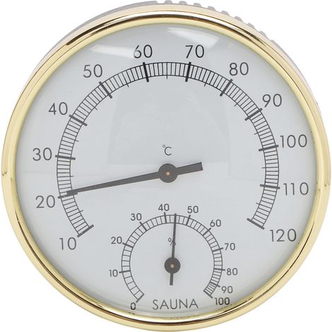 Thermomètre de sauna mural en acier inoxydable, échelle claire, hygromètre à induction physique, intérieur stable (1/5)