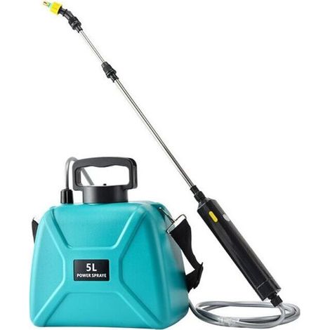 Pulvérisateur Électrique de Jardin - 3 Buses Réglable - USB Rechargeable - Protection des Plantes pour Jardin - Désherbage et Lavage de Voiture - 5L - Vert (1/4)