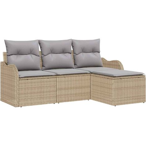 Maison Exclusive - Gartensofa-set mit Kissen mit Speicher 4 pcs B